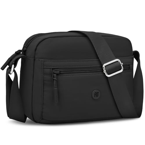ONEKERUN Bolso Bandolera Mujer Mediano Nylon Bolsos de Mujer Casual Bolso Cruzado Impermeable Multibolsillos Crossbody Bag con Correa Ajustable Bolsos de Mano para Escuela Diario Trabaja