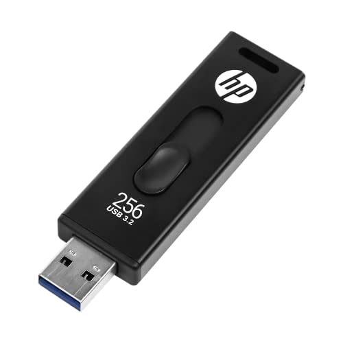 HP x911w USB SSD 3.2 Flash Drive 256GB, 410MB/s Read Speed, 300MB/s Write Speed, Push and Pull design, Black, 256 GB