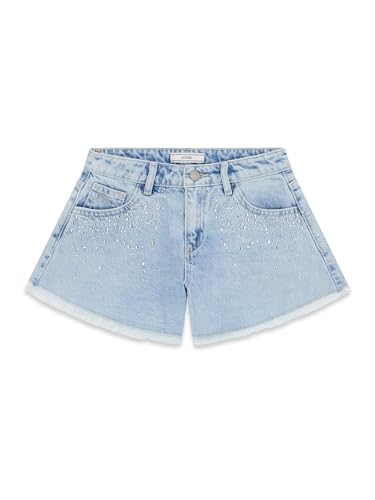 Short en jean rigide Guess strass idéal pour les vacances d'été