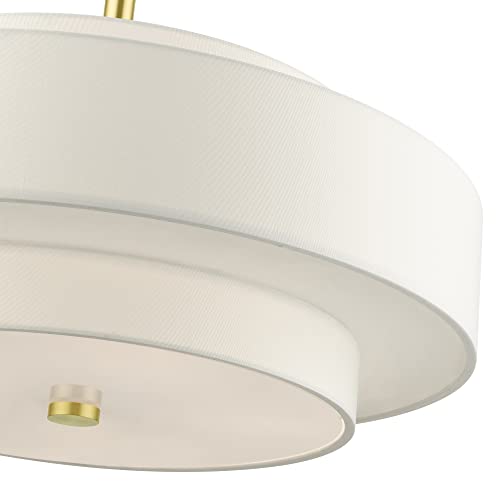 Livex Lighting 50875-12 Meridian 5 Light Chandelier, Satin Brass, 24 X 24 X 53 #TOP2