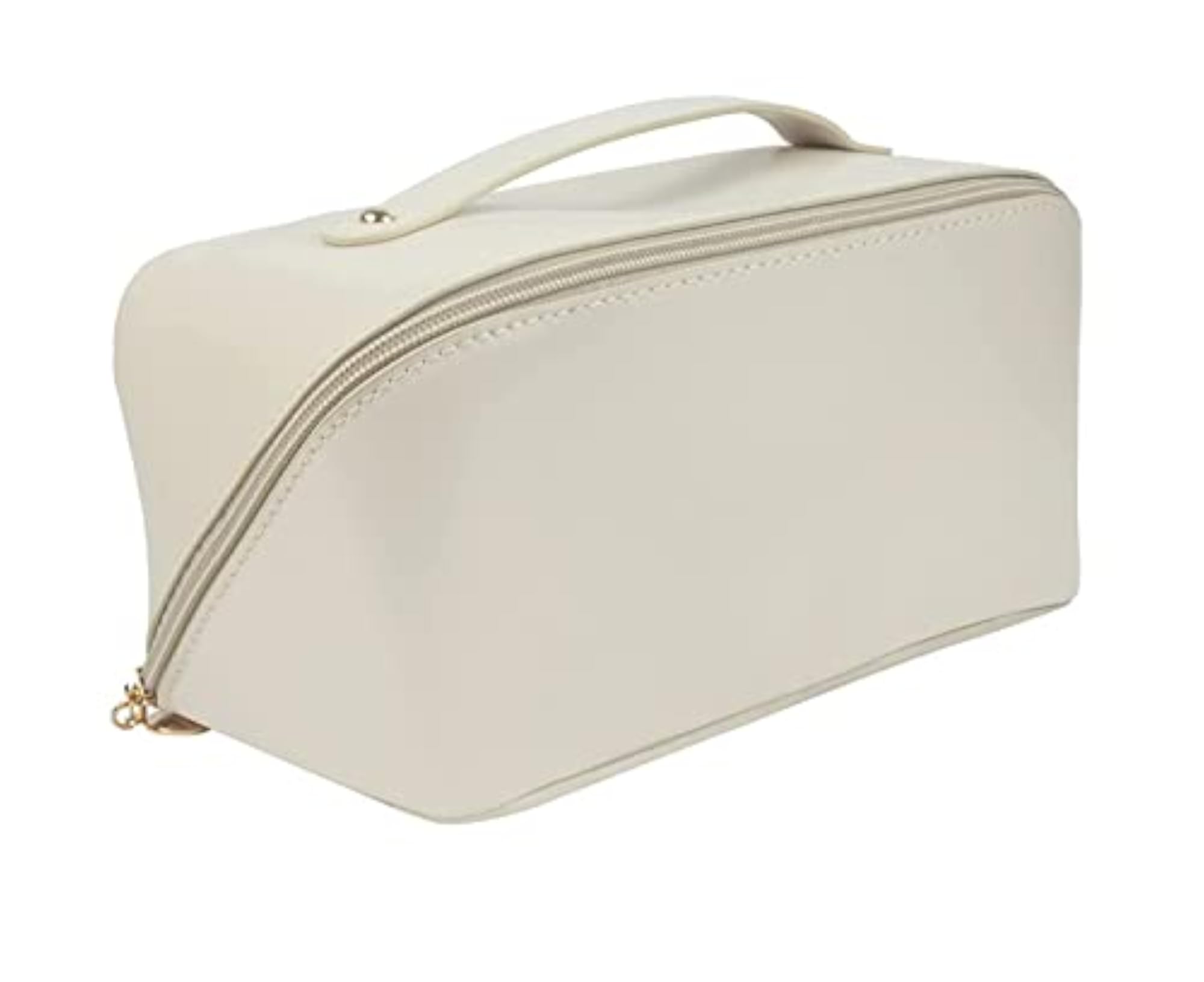Large Capacity Travel Bag, Leather Makeup Bag With Handle