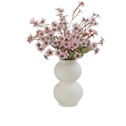 XHURWDZ643KM Decoración Arreglo Floral de simulación de Ciruela Rosa for Mesa de salón Interior con jarrón Regalos