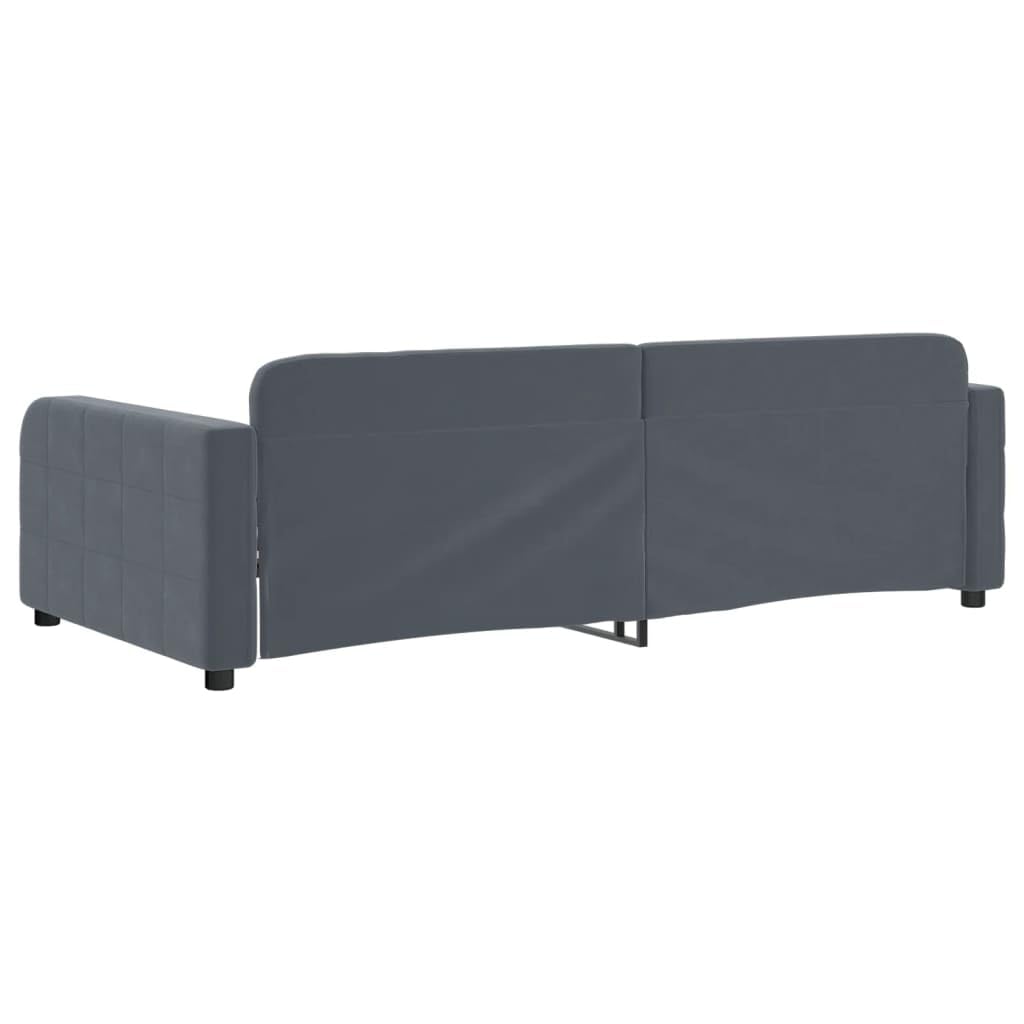 Brokky 354072 Letto da Giorno Grigio Scuro 90x190 cm in Velluto Divano Letto,Giroletto, Singolo, Matrimoniale, Moderna