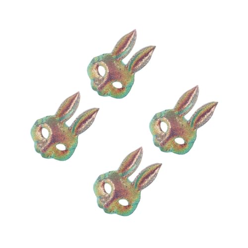 Masque de lapin confortable Healvian demi-face avec sequins pour fête