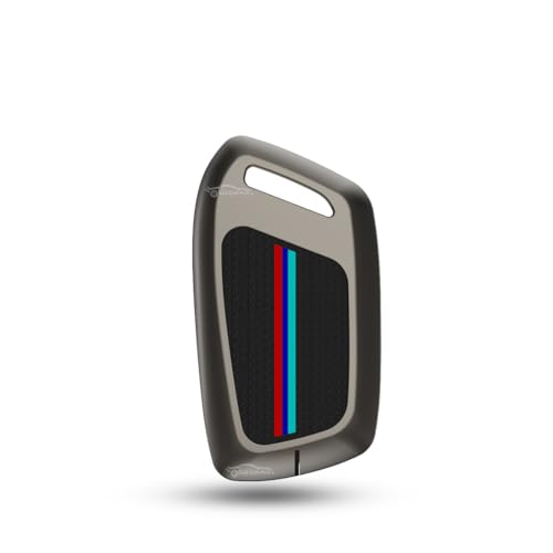 Image of Metal Silicone Key Cover with Key Chain Compatible with MG | Hector | Hector Plus | Gloster | ZS EV | ZS | Comet EV | Windsor 3 Button Smart Key Cover Pack of 1 Set (Glow in thye Night)