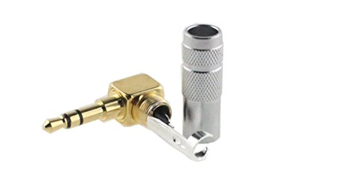Conector soldado macho ángulo recto 3.5mm oro x2 miniatura 2