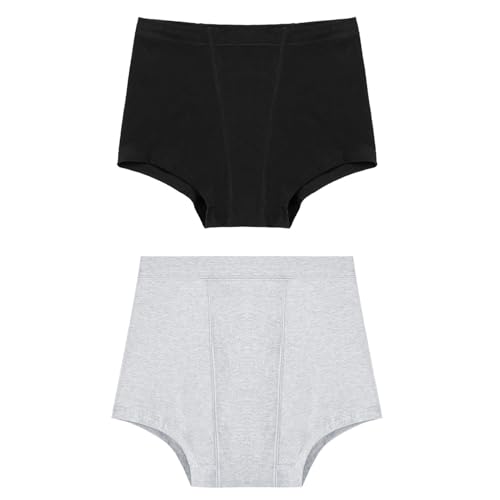 unhg Ropa Interior Protectora Menstrual, Boyshorts Incontinencia para Mujer, Calzoncillos Bóxer De Algodón Antifugas, 2 Piezas,Multi Colored,S