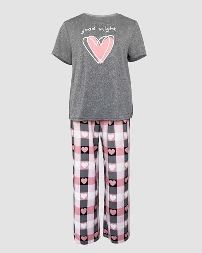Image of CHICME Womens Pajamas Sets 2 Piece Short Sleeve Lounge Set Printed Loose Pants Pj Sets Loungewear Set