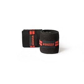 Grizzly Fitness 3″ Premium Red Line Wrist Wraps for Men & Women | One-Size Pair
