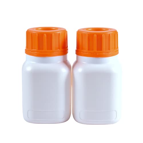 ISOLAB Reagent Bottle, Wide Mouth HDPE, Leak Proof, Sample Sealing Liquid Storage Container, 2 pcs (125ml/4.23oz)