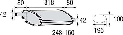 Silenciador central Bosal 248-160 universal para solucionar vibraciones y fugas de escape