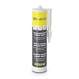 blizz-z MS-dicht Montageklebstoff Polymer-Hybrid Montagekleber (grau) 300 ml Kartusche | Kraftkleber für innen & außen, überstreichbar | Made in Germany