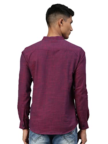 Image of KRYPTIC Men Solid Full Sleeve Regular Shirt Kurta