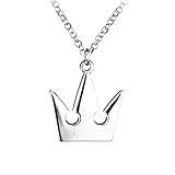Collares para hombre, diseño de corazones del reino, color plateado, con colgante de corona real, collar de cadena Sora para mujeres y hombres, regalos de joyería