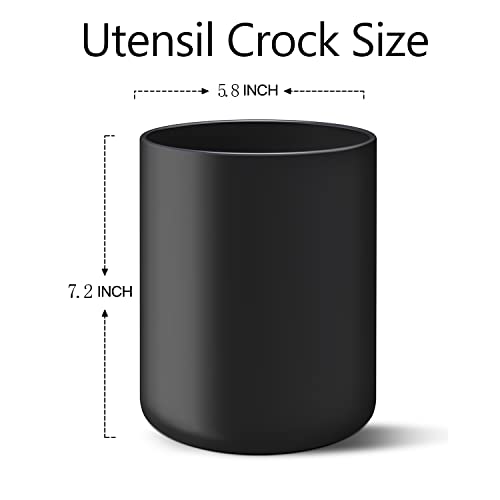 Black-Kitchen-Utensil-Holder-for-Countertop-Large-72-Matte-Ceramic-Cooking-Utensil-Crock-for-Counter-Easy-to-Clean-Modern-Spatula-Holder-for-Farmhouse-Decor-7258-INCH