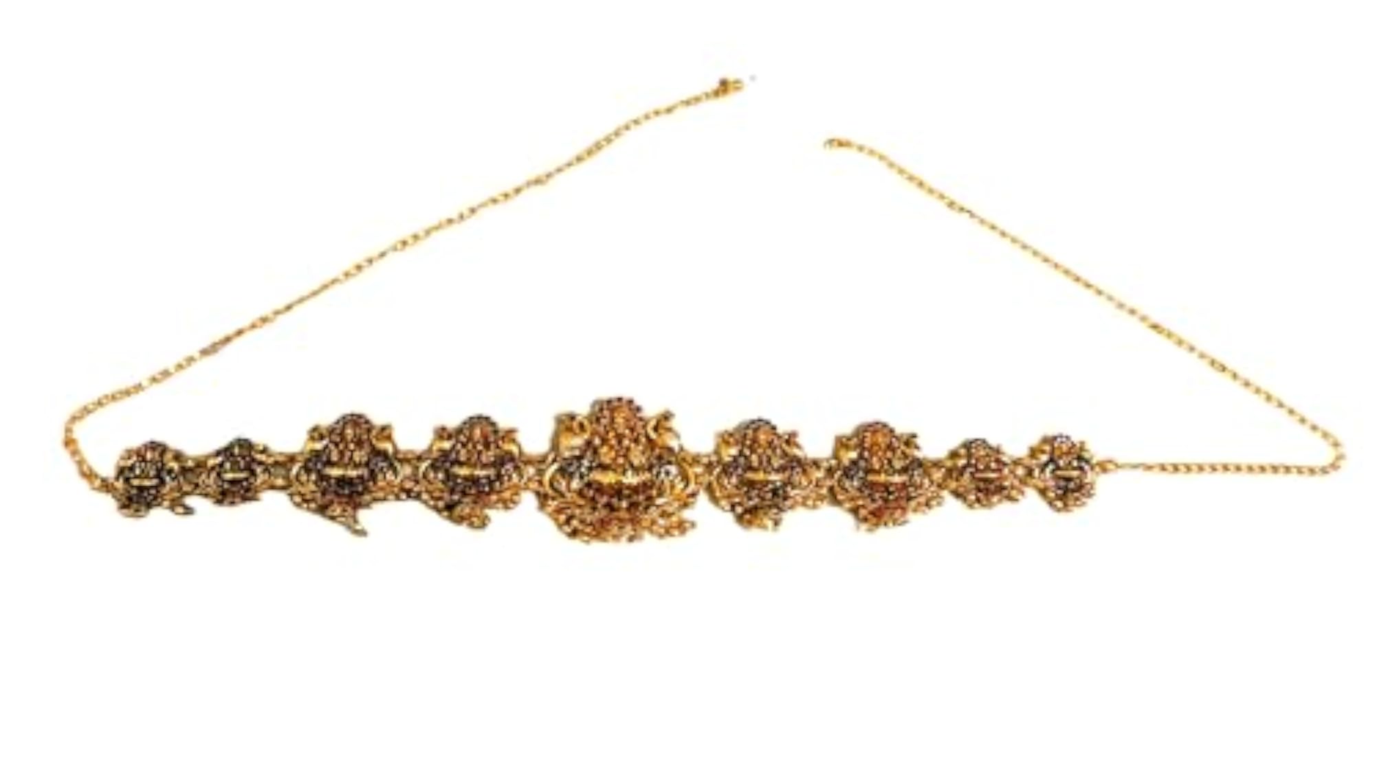 Women's Gold Plated Temple Kamarband Waist Chain, Wedding Accessory