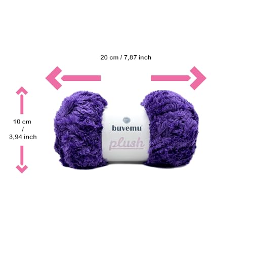 Image of Plush Faux Fur Bulky Yarn, Super Soft Fluffy Fuzzy for Knitting Crocheting Crafting, 100 Gram (3.53 Ounces) 109 Yards (100 Meters) (Violet)