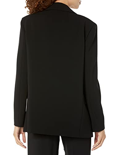 Theory Womens Crepe Relaxed Jacket Blazer, Black, 0 Us #TOP1