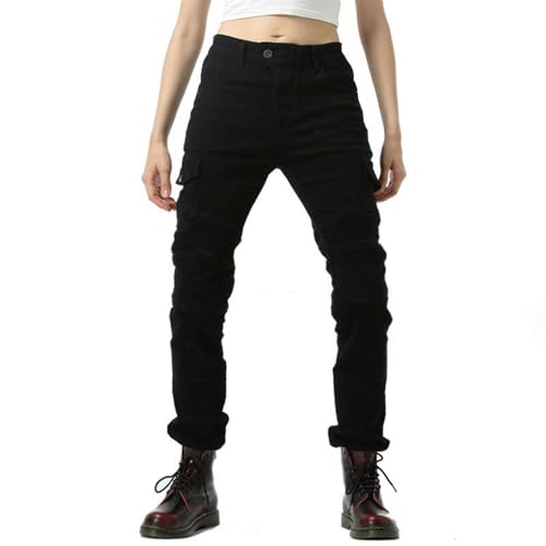 Women's Breathable Slim Fit Casual Pants with Multiple Pockets for Daily Wear Gym Outdoor Cycling and All Seasons Comfort (Black, XS)