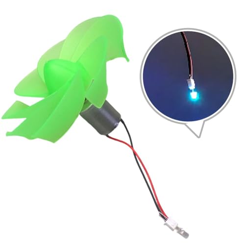 FACAIIO Kit de generador de turbina eólica vertical con luz LED, modelo educativo giratorio de 360° para experimentos de energía renovable