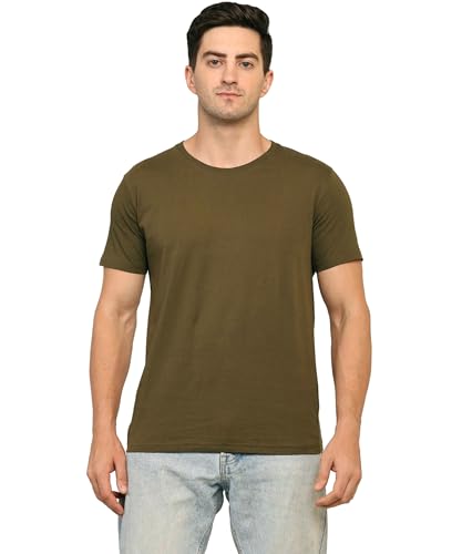 Image of Unisex Round Neck Plain T-Shirt | Combed Bio-Washed Ring Spun Cotton for Men & Women, Short Sleeves