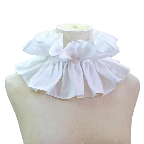 QRONCES Collar victoriano con volantes, cuello de solapa dulce para camisa, blusa, cuello falso, vintage, cuello desmontable