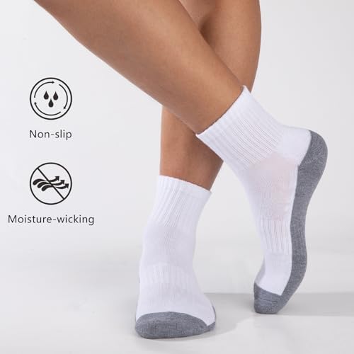 Heatuff Mens Cushioned Ankle Socks, Comfort Athletic Running Casual Quarter Socks (8 pairs)4