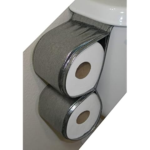 Special Shiny Edition Toilet Paper Hanger Holder Storage on Side of Toilet Tank for up to 2 Giant or Mega Rolls of Toilet Paper - Handmade USA (Platimum) Cover