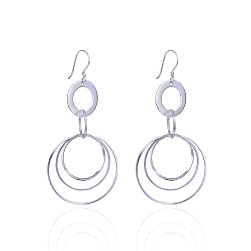 Pendentif en argent sterling pour femme avec grand cercle de cartilage et hameçon