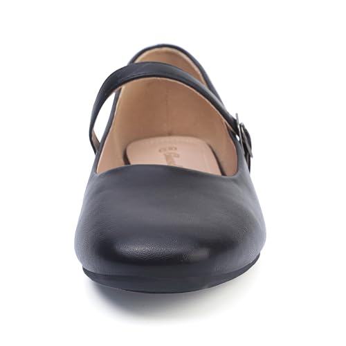 Image of Womens Pointed Toe Black Ballet Flats Comfortable Casual Dress Flats for Women Elegant Memory Foam Flats Shoes with Party Wedding
