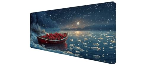 Tapis de souris XXL 900x400 mm motif Rivière tapis de bureau pour PC portable gaming