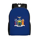 GUOLGP Mochila impermeable de gran capacidad con estampado de bandera del estado de Nueva York para hombres y mujeres, elegante, trabajo, senderismo, al aire libre