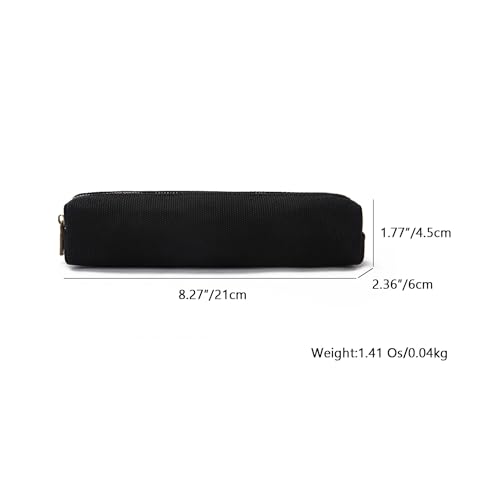 Image of Canvas Pencil Case Cartuchera Multifuncional Kawaii Multifunctional Zippered Canvas Pencil Case (Black, S)