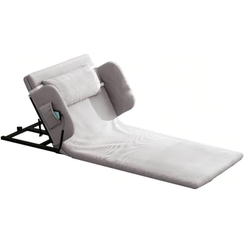 SAYEYBU Respaldo EléCtrico Elevable, con áNgulo De ElevacióN De 2-80° Y Rieles Plegables, Respaldo Elevable Ajustable, para Mujeres Embarazadas Y Personas Mayores,Gris,Long+handrail