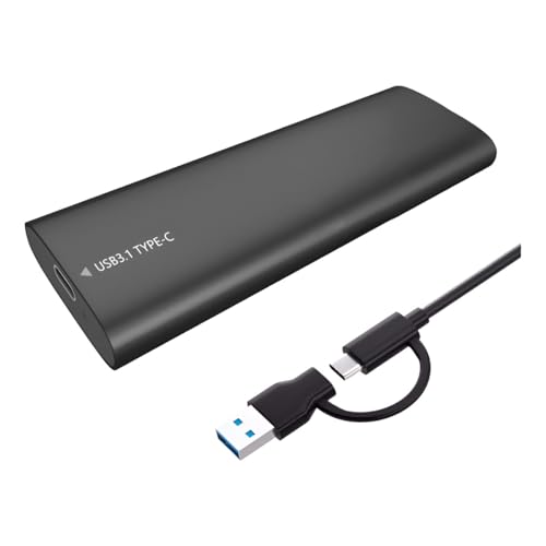 Case Externo SSD M.2 NVMe Sata USB 3.2 Tipo-C Velocidade 10Gbps | Compatível Windows, Mac e Linux | Adaptador Gabinete Externo Tamanho 2230/2242/2260/2280 Portátil Preto Premium