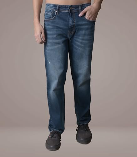 Image of i'sol Men's Premium Baggy Jeans | Loose FIT Jeans | Light Stretch | Baggy Jeans for Men | Casual Denim