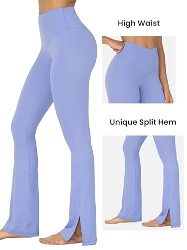 Sunzel Sunzfly Split Hem Flare Leggings for Women, High Waisted Casual Bootcut Flared Yoga Pants with Tummy Control2