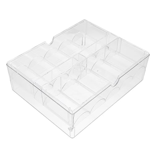 Housoutil Crylic Poker Chip Tray Poker Chips Organizer Box 200 Poker Chips Storage Container