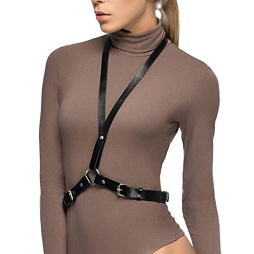 BODIY Women Waist Belt Punk Vest PU Leather Shoulder Waist Straps Belts Adjustable Accessories for Halloween Shirt Dresses