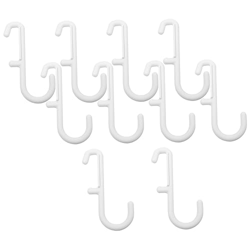 MUCKLILY 10pcs j Hooks for Peg Board White Plastic Heavy Duty Hooks for Jewelry Keys Small Tools Easy Install Home Workshop Storage