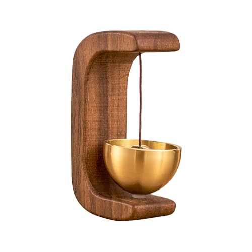 Timbre magnético para puerta, timbre de entrada del hogar, timbre de madera rústica, 4,5 x 3,5 x 7 cm, acento decorativo versátil para refrigerador, habitación, porche, jardín, patio trasero,