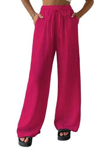 Image of Shasmi Women's Trousers | Wide Leg Casual Pants Featuring a Relaxed Silhouette | Secure fit for All-Day wear | Convenient Side Pockets | Straight-Leg Cut | Elegant Design | Premium (157)