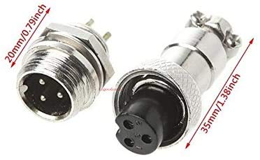 Kit de conectores GX12-3 macho y hembra metal 3 pines 12MM miniatura 2