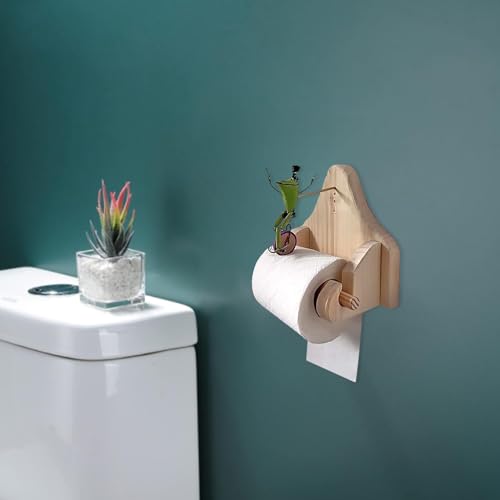 Cmtuuy Creative Frog Riding Bicycle Toilet Paper Holder, Gentleman Frog Riding Bicycle Toilet Paper Holder, Frog Riding Unicycle Wall Mounted Roll Paper Holder, Funny Bathroom Wall Decor Gifts - Thumbnail 7