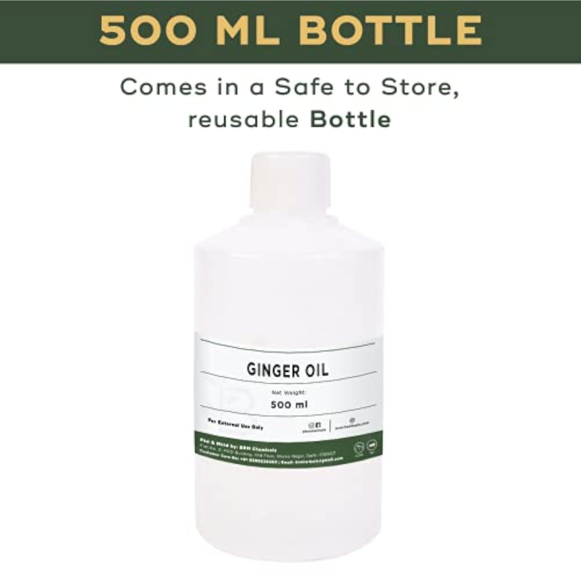 Ginger Essential Oil, 500ml, Therapeutic Grade
