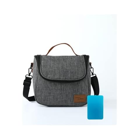DAROSS Lunch Bag,Small Lunch Bag,Insulated Lunch Bag,Thermal Cooler Bag,Lunch Bags for Women /Men/Kids,Lunch Cool Bag,Lunch Bag for School, Work, Outdoor Camping Picnic…… (Grey) Cover