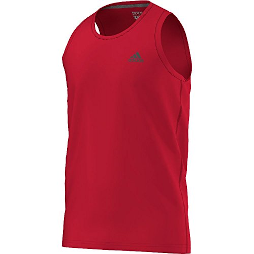 adidas Men's Performance Ultimate Tank Top, Scarlet/Dark Grey Heather, X-Large