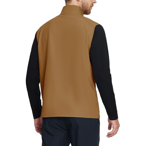 Image of M MAELREG Mens Vests Outerwear Windproof Lightweight Softshell Vests Zip Pockets Sports Sleeveless Jacket Golf Vests for Men
