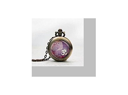 Tree of Life Pendant Pocket Watch ,Tree of Life Necklace Pocket Watch Charm, Yoga Pendant Pocket Watch Glass Tile Jewelry,glass Om, Aum, Zen, Meditation, Buddhism, Purple Watch,om, Aum, Zen, Meditation, Buddhism, Purple Photo