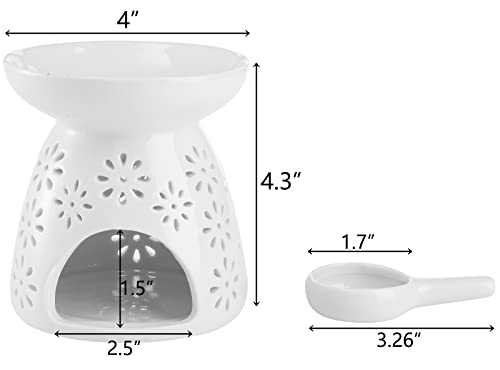 Lawei Set of 3 Ceramic Tealight Candle Holder, Essential Oil Burner Wax Melt Burners, Aromatherapy Aroma Diffuser Burner for Home Bedroom Decor Christmas Housewarming Gift